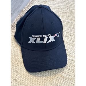 Patriots XLIX Superbowl New Era Thirty Nine Navy Gray Hat Cap Sz Medium Large